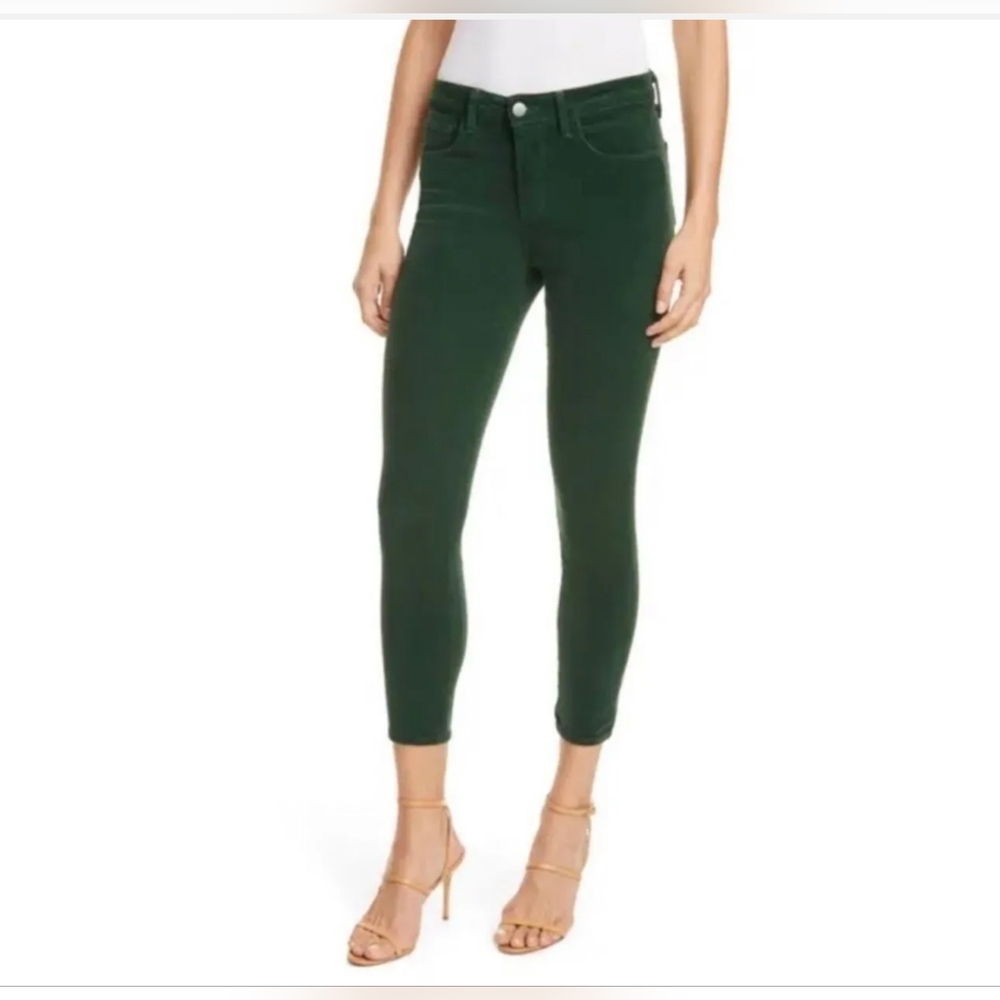 L'Agence Margot Skinny Jeans Women's Size 25 Green Mid Rise 265$